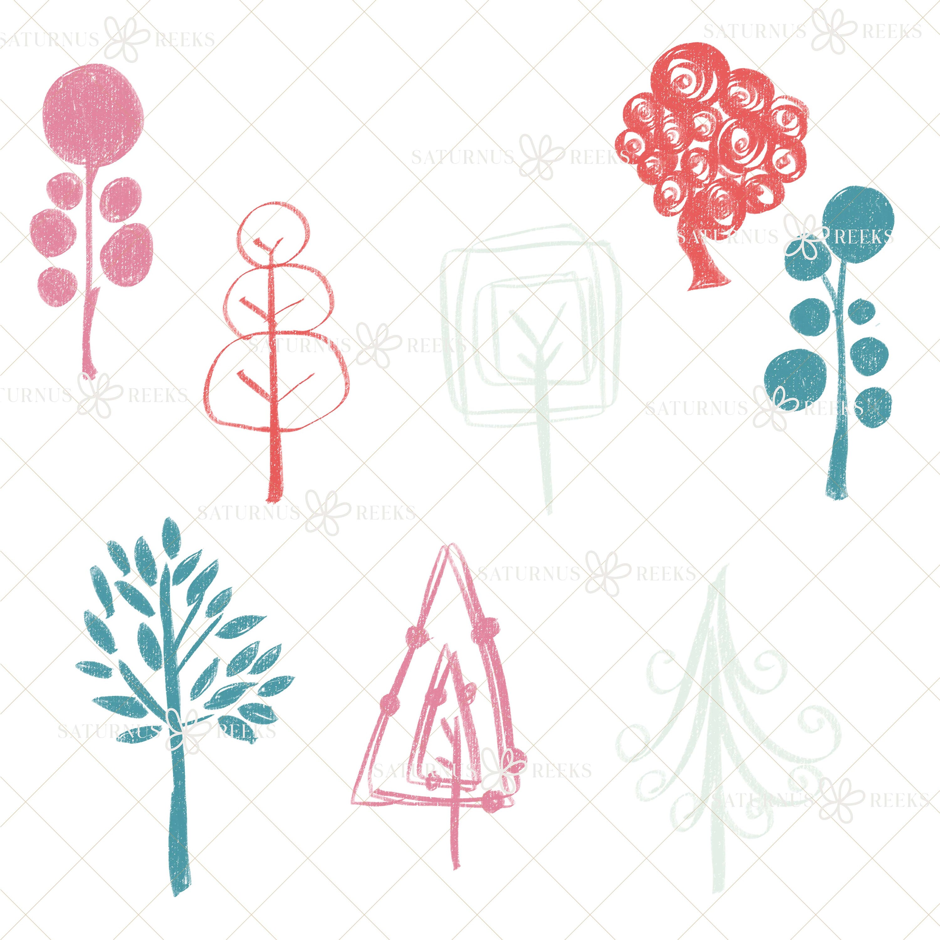 Tree PNG Tree SVG Tree Element Designs Tree Logo Bundle - Etsy