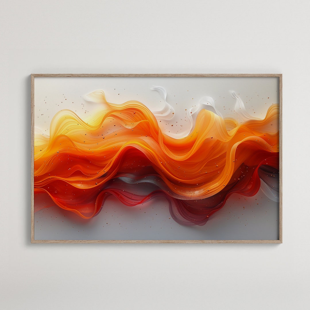 Abstract Waves Art Print | Modern Fluid Artwork | Colorful Digital ...