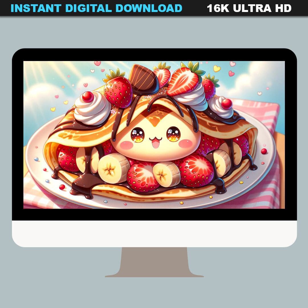 Kawaii Crepe Stack Art | Adorable Dessert Character | Cute Food ...
