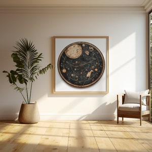 Antieke hemelkaart digitale print | Vintage sterrenkaart kunst | Astronomie wanddecoratie | Constellatiegids | Directe download