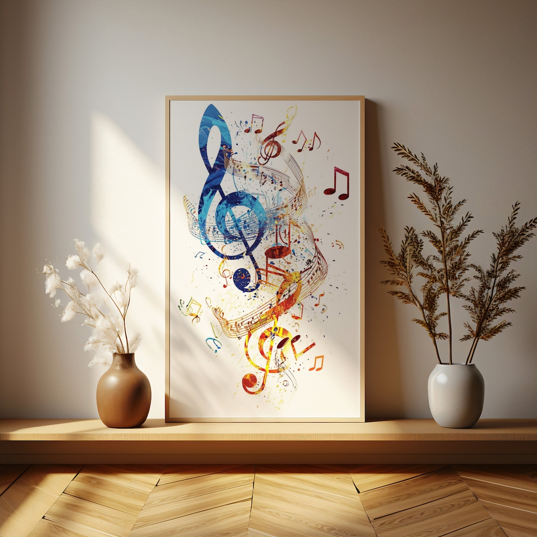 Colorful Melody Abstract Art | Music Notes and Clefs Explosion ...