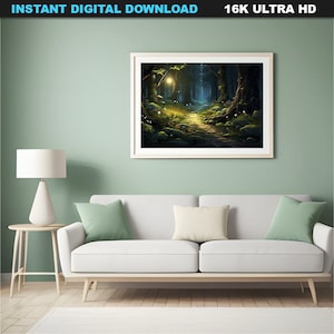 Verzauberter Waldweg | Herbstzauber Wald | Mystische Herbst Tapete | Natur Digital Art Print Download