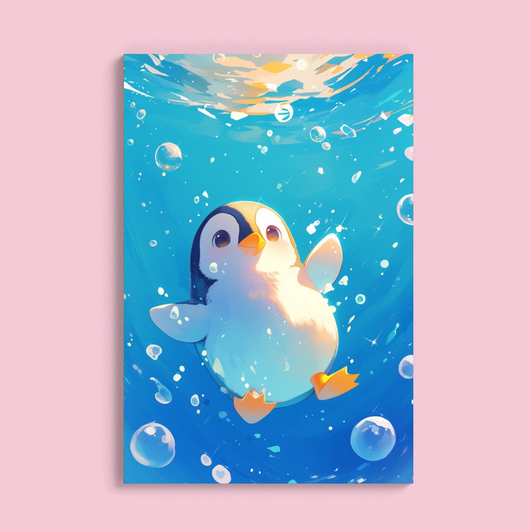 Playful Penguin Digital Art | Whimsical Underwater Adventure | Animated ...