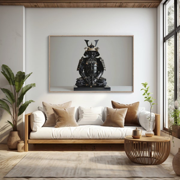 Samurai Armor Digital Print | Traditional Japanese Warrior Art | Lacquered Armor Decor | Instant Home Decor Digital Art Download