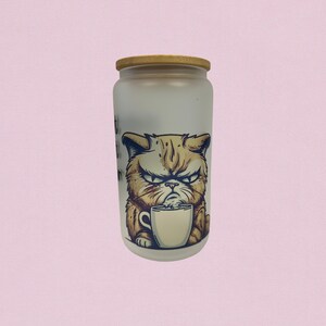 Kubek Grumpy Cat, kubek ze szkła mrożonego, kubek Friends, prezent świąteczny