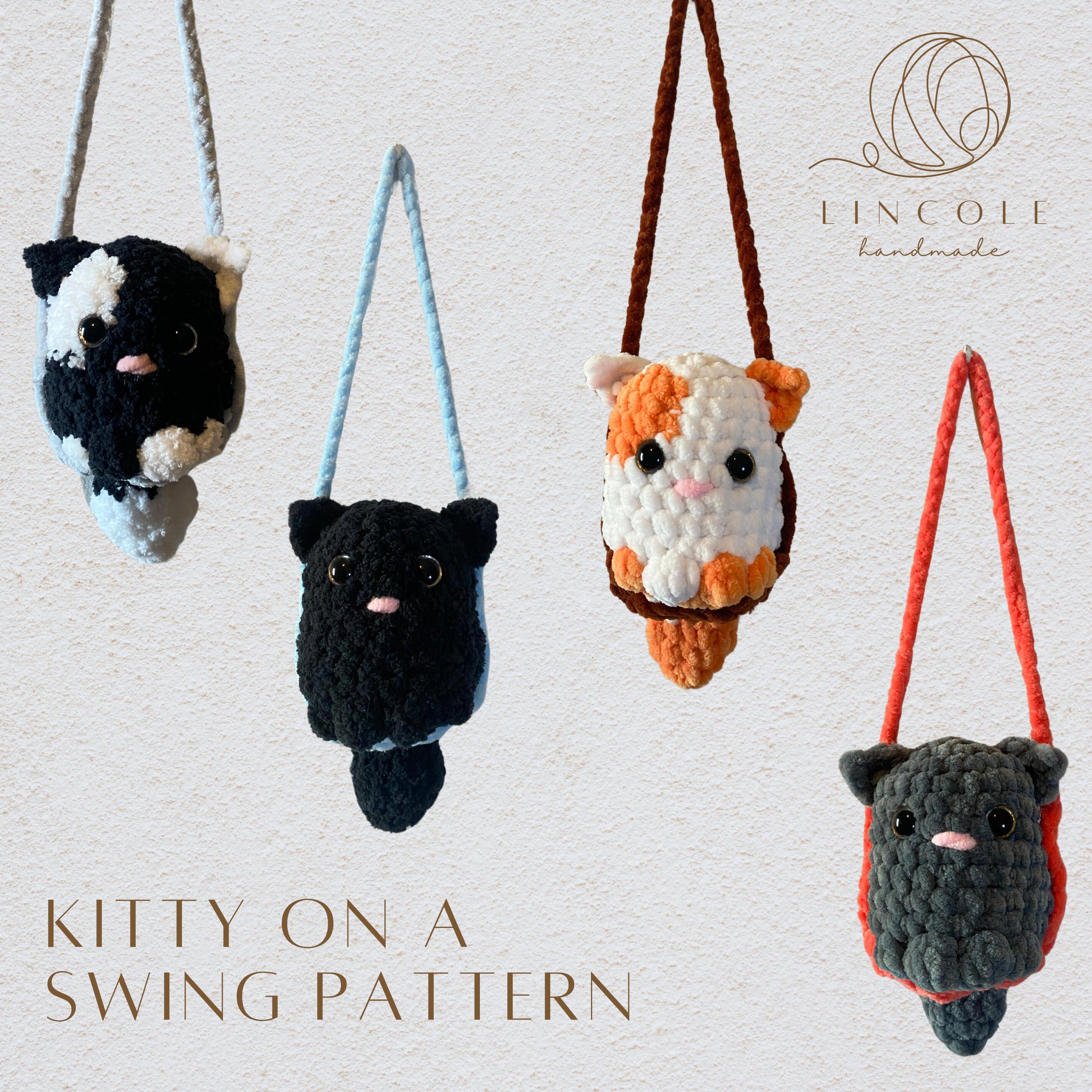 40 Kitty Crochet Patterns: Create Adorable Feline Friends at Home 7 Kitty cat on a swing crochet