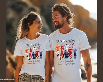 EURO 2024 T-shirt Unisex Fußball Euro 2024 offizielles T-Shirt Europa Cup-T-Shirt der Männer Fußball-Shirt, offizielles Euro 24 Deutschland-Trikot Fußball