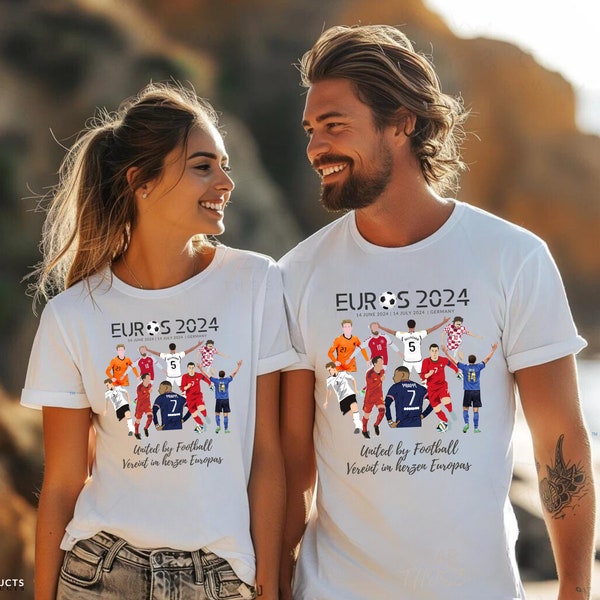 EURO 2024 T-shirt Unisex Fußball Euro 2024 offizielles T-Shirt Europa Cup-T-Shirt der Männer Fußball-Shirt, offizielles Euro 24 Deutschland-Trikot Fußball