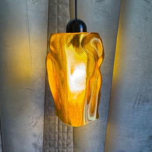 Vågig pendellampskärm 3D-tryckt modern design hängande pendellampa (endast LED)