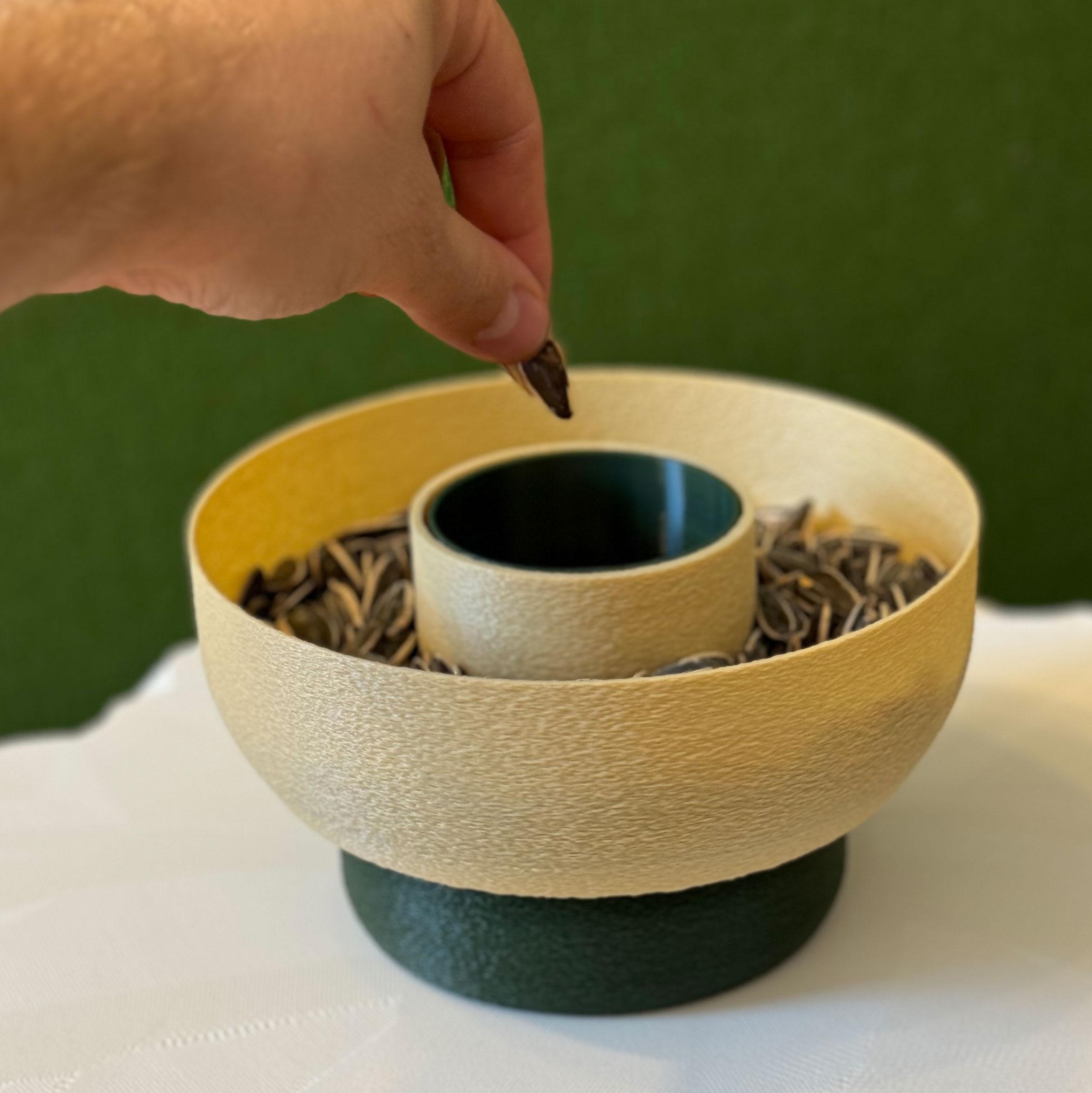 Bol à Double Couche Pour Snacks - Compartiment Pour Coquilles/Noyaux - En Polypropylène Alimentaire - Pour Maison, Café, Fêtes