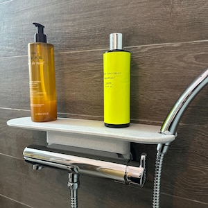 3D Printed Shower Shelf with Showerhead Holder: Minimalist Bathroom Storage