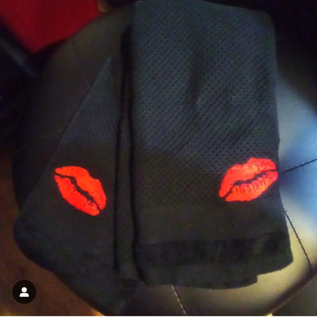 Black Luxury Kitchen Towels, Black and Red Kitchen Towels, Red Lip