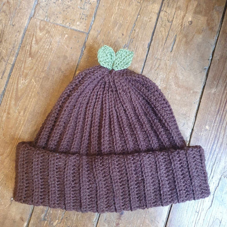 Small crochet plant hat image 3