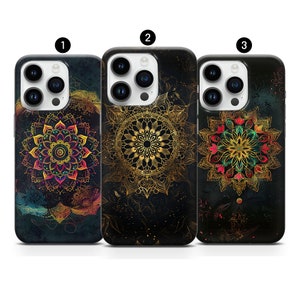 Trendy phone case Mandala painting cover fit for iPhone 15 Pro 14 Max 13 mini 12 Plus 11 XR SE 7 8 & Samsung S24 S23 S22 A52 A54 Pixel 7A