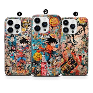 Comic book phone case Japanese cover fit for iPhone 15 Pro 14 Max 13 mini 12 Plus 11 SE 7 8 & Samsung S24 S23 S22 S21 manga A52 A54 Pixel 7A