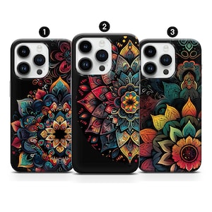 Mandala art phone case meditation cover fit for iPhone 15 Pro 14 Max 13 mini 12 Plus 11 XR XS SE 7 8 & Samsung S24 S23 S22 A52 A54 Pixel 7A