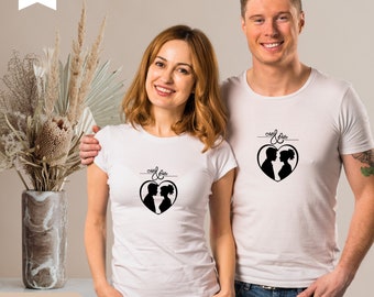 Matching shirts • Mr and mrs sign • Wedding gifts • Bride and groom • Bella tshirt • Mr and mrs love • Present for her