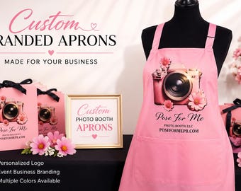 Custom Logo Business Aprons | Set of 4 Branded Event Aprons