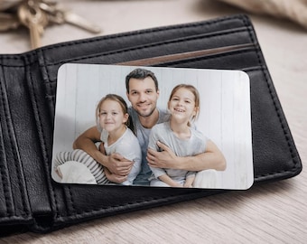 Custom Metal Wallet Photo Card • Personalized Aluminum Photo Keepsake
