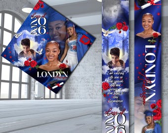 Custom Graduation Cap & Matching Stole – Personalized Photo Set | Class of 2026