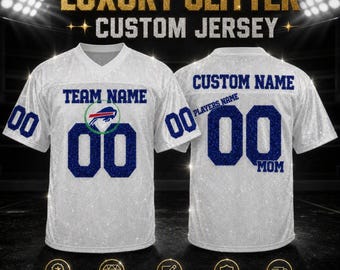 Custom Glitter Jersey • Personalized Name & Number • Team Mom Shirt • Custom Football Jersey • Game Day Outfit