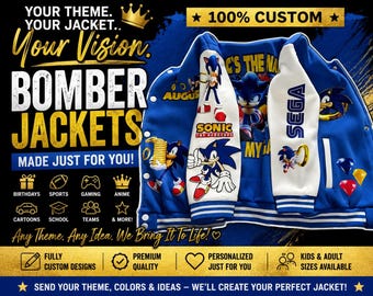 Custom Bomber Jacket | Personalized Theme Jacket | Birthday, Sports, Gaming & Character Jacket