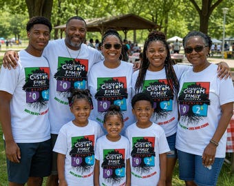 Custom Family Reunion Shirts • "Roots Run Deep" Design, Personalized Group Tees