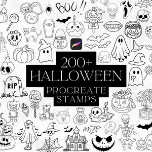 Plus de 200 tampons d'Halloween pour la procréation, jeu de pinceaux pour la procréation, lot effrayant, effrayant, outils de procréation, automne, tampons de tatouage patchwork d'Halloween