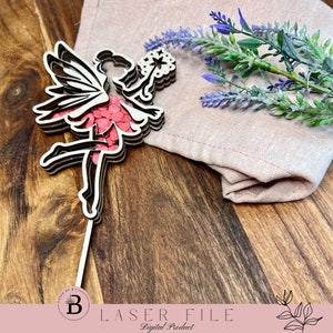 Enchanting Fairy Cake Topper Shaker | Laser Cut Design for Magical Celebrations