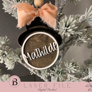 Personalized Snowman Ornament – Custom Name & Memory NFC Storage (Digital SVG File)