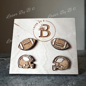 American Football Stud Earrings Laser File | Football & Helmet Designs | Ideal for Scrap Busters