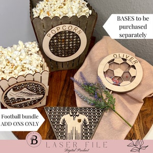 ADD ONS BUNDLE - Football/Soccer Bundle | Set of 3 Laser File Designs for Shaker Cake Toppers, Magnets, Table Decor | Versatile Party Decor