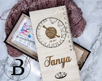 Laser Cut Crochet Tool Box SVG File | Gauge & Counter (Digital Download)