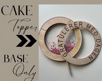 BASIC  - Interchangeable Shaker Cake Topper Base - Laser File Design (Decor Sold Separately as Add-Ons)