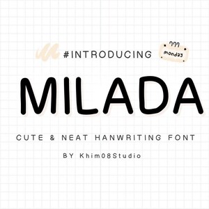 Neat Handwriting Font ,Digital Planner ,Goodnotes ,Note Taking ,Study font ,Neat font ,Note Font ,Cute and Handwritten Font | Milada
