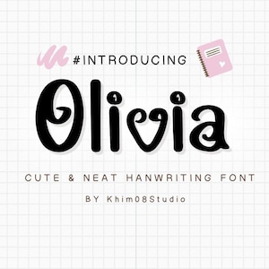 Neat Handwriting Font ,Digital Planner ,Goodnotes ,Note Taking ,Simple Font ,Study font , Neat font ,Cute and Handwritten Font | Olivia