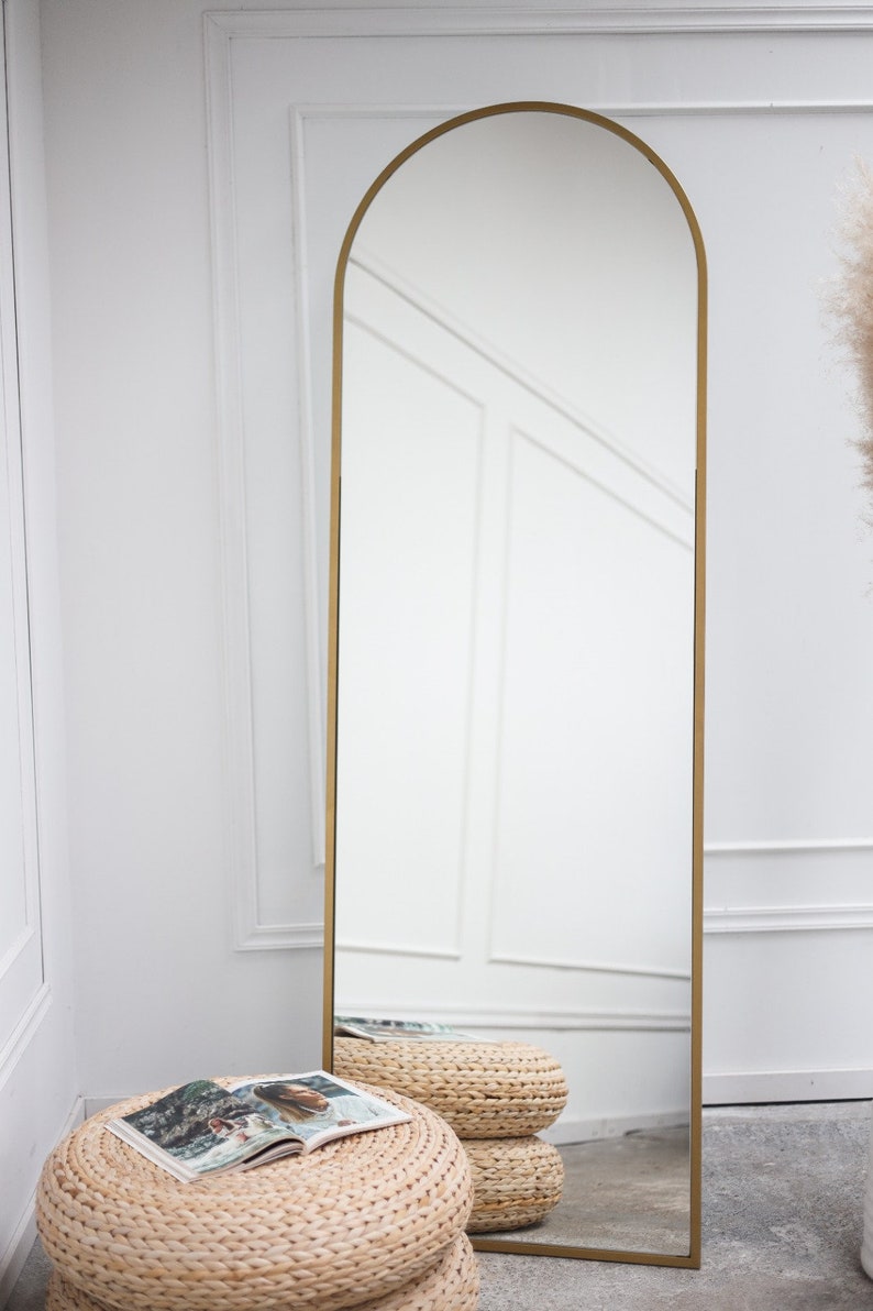 Goldener Spiegel stehend, 180 cm H x 60 cm B Bild 1