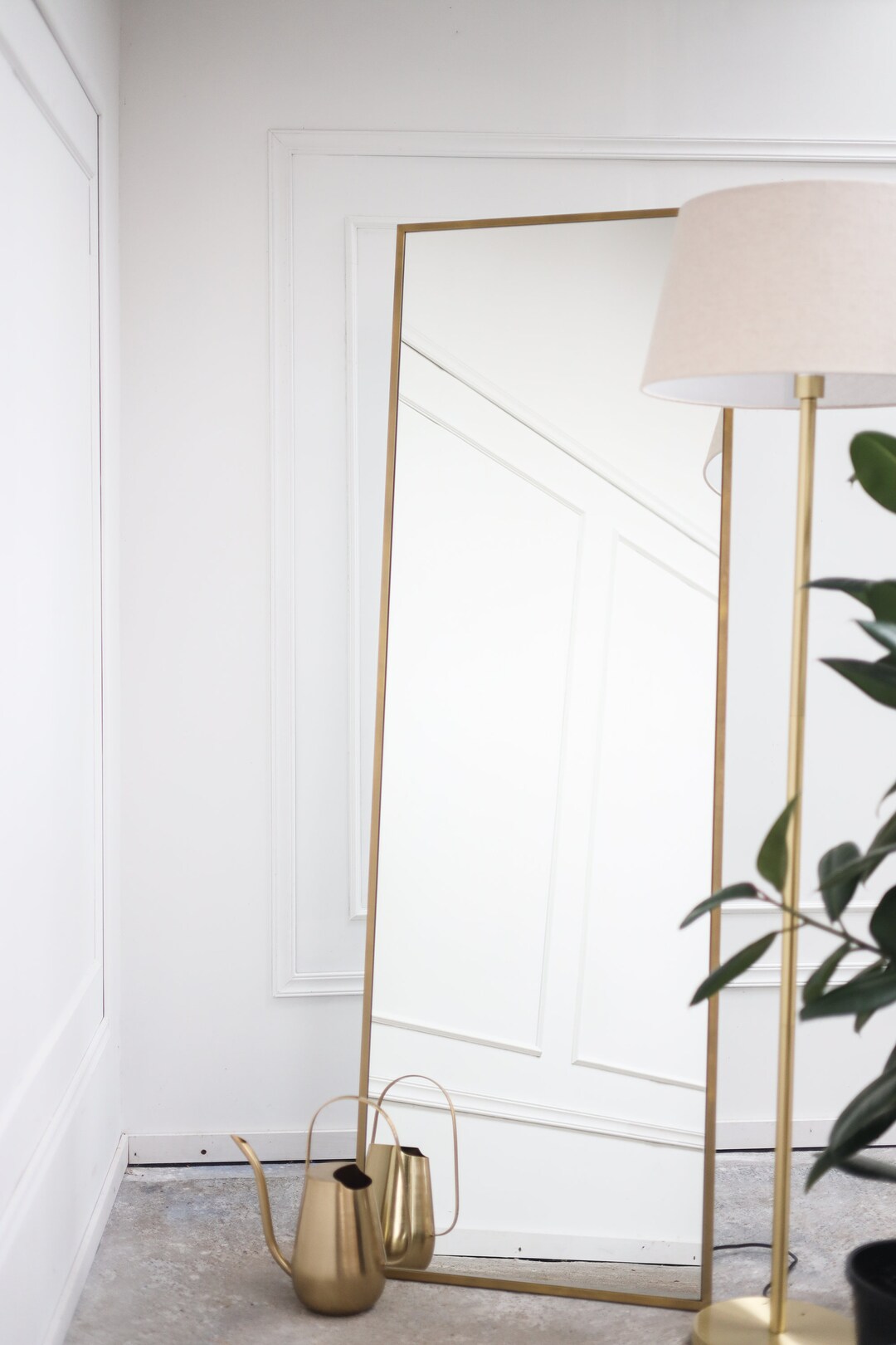 Standing Mirror Gold Rectangular 180cm X 60cm Etsy