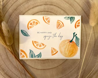 Carte postale - Salutations avec des oranges