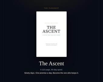 The Ascent | 90-Day Self-Mastery Journal Printable | Guided Daily Habit Tracker & Weekly Review Workbook PDF | Instant Download