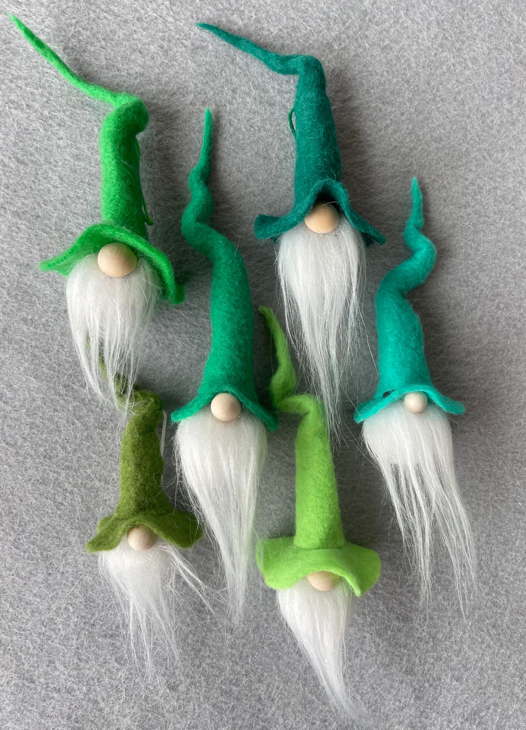 Green Gnome Felt Ornaments, Handmade Home Decor, Christmas Ornaments ...