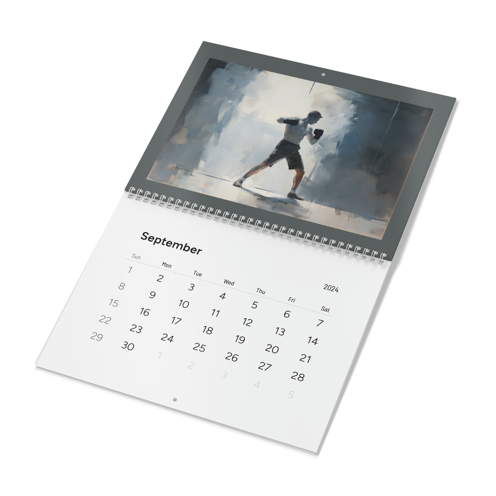 Mens Boxing Wall Calendar 2024,calendar Active Boxing Calendar Designed