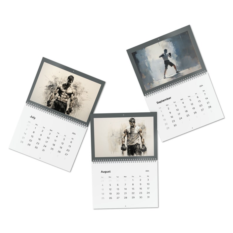 Mens Boxing Wall Calendar 2024,calendar Active Boxing Calendar Designed