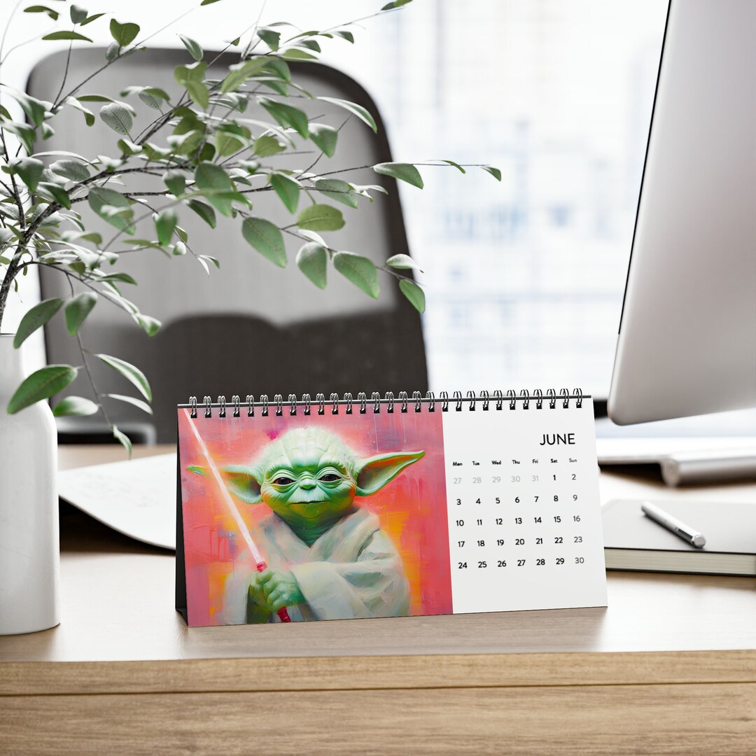 Neon Yoda Calendar 2024calendar Yoda Starwars Inspired Etsy
