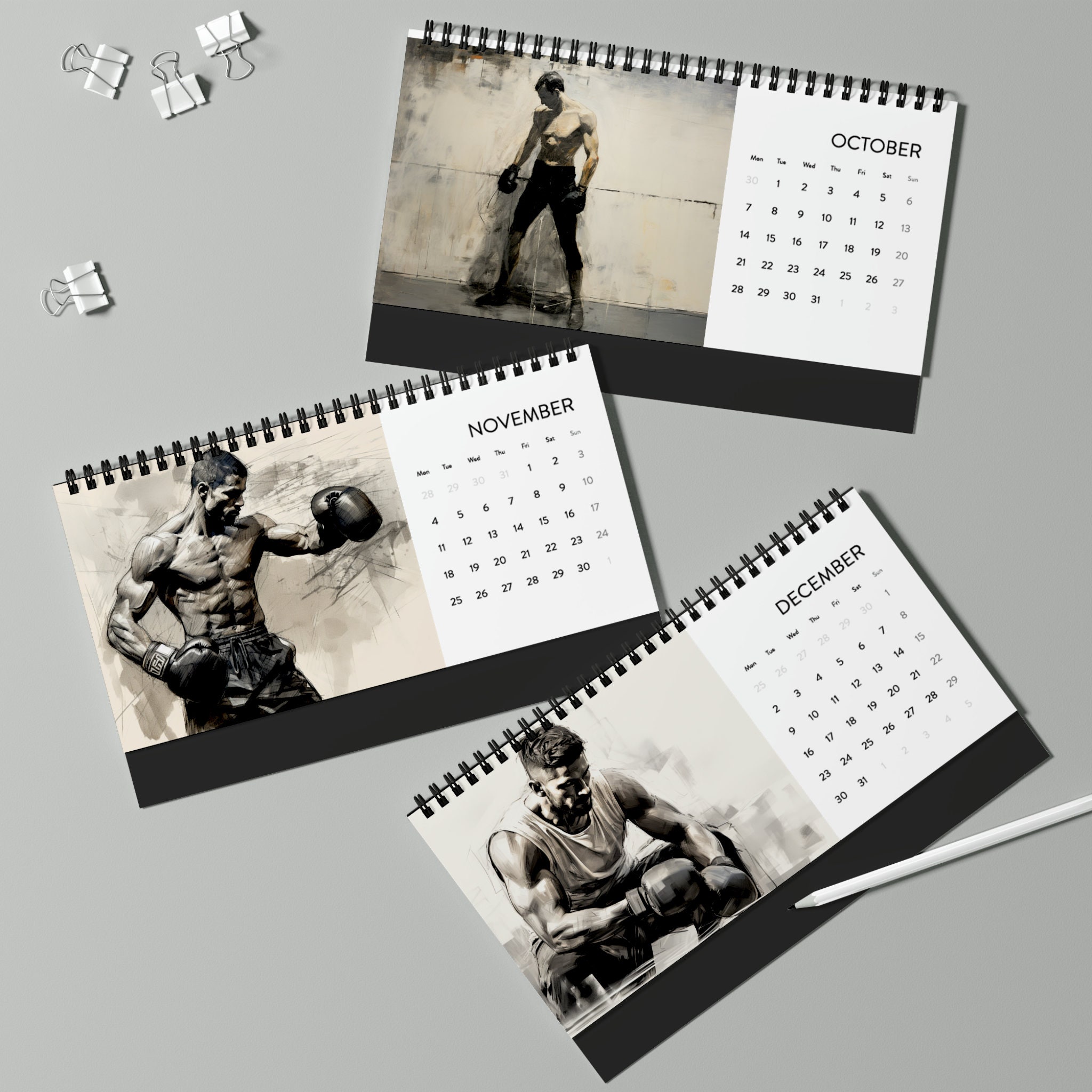 Mens Boxing Calendar 2024 Active Boxing calendar sold by Guilty