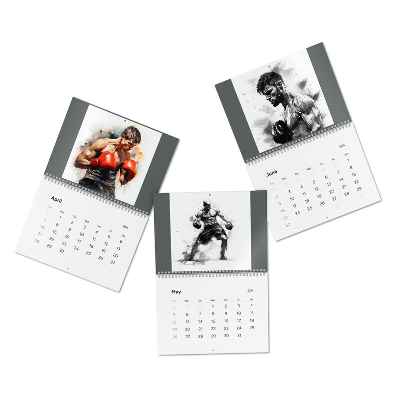 Mens Boxing Wall Calendar 2024,calendar Active Boxing Calendar Designed for Gym Pros Boxers