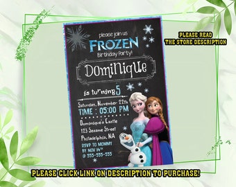 Personalize Frozen birthday Invitation, Princess birthday invitation, Frozen birthday invitation for girls