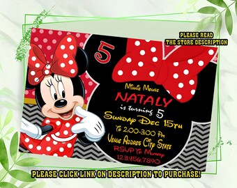 Personalize mickey mouse birthday invitation, Mickey mouse invitation, Digital printable Birthday invitation for boys