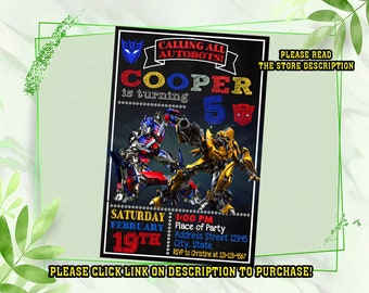 Personalize Rescue bots birthday invitation, Robot invitation, Digital printable Birthday invitation for boys