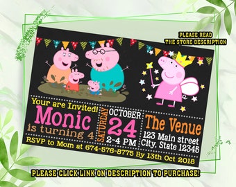 Personalize Peppa pig birthday Invitation, Peppa pig party invitations, Birthday invitation for kids